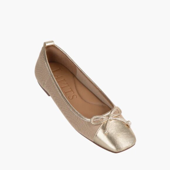 Eric Javits - Parris Gold Leather Ballet Flats Women's Size 6.5 - Picture 6 of 7